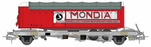 REE Modeles WB-226 - Wagon KANGOUROU + Trailer MONDIA double axle 